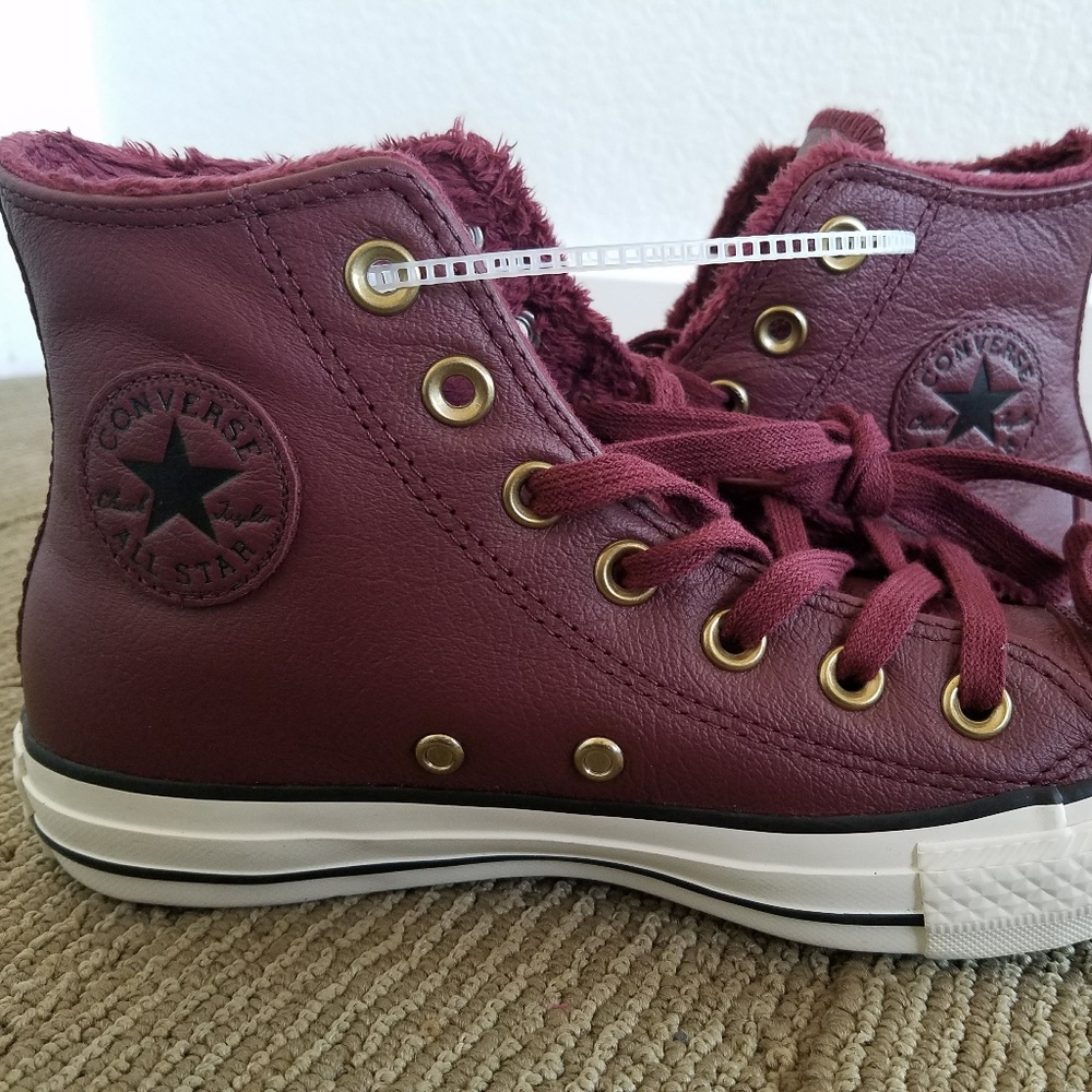 Converse All Star Chuck Taylor Leather Maroon High